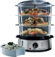 Пароварка Russell Hobbs 19270-56 Cook&Home 800Вт, чаша-3/3/3л, резервуар для воды -1л, механическое управл., 3 яруса, металл/пластик, черный - изображение 1