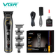 Триммер для стрижки VGR V-299 BLACK, 4 насадки, 9000RPM, 2000 mAh, 5 уровней скорости, LED дисплей - изображение 2