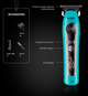 Триммер для стрижки VGR V-299 BLACK, 4 насадки, 9000RPM, 2000 mAh, 5 уровней скорости, LED дисплей - изображение 4