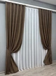 Комплект штор VR-Textil Жаккард Viva Marmo № 1783ш Коричневый 150х290 см 2 шт (33-0747) - изображение 3