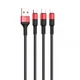 Универсальный кабель Hoco X26 3в1 для зарядки MicroUSB, Lightning, Type-C черный - изображение 7