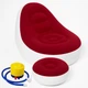 Надувний диван з пуфом та насосом 116×88×83 см Air Sofa червоний, меблі для відпочинку вдома та на природі - зображення 1