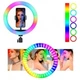 Кольцевая селфи-лампа LED MJ-33 32 см RGB USB для фото и видеосъемки черная - изображение 4