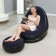 Надувний диван з пуфом та насосом 116х88х83 см Air Sofa, темно-синій, зручне крісло-ліжко для відпочинку вдома та на дачі - зображення 8