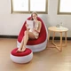 Надувний диван з пуфом і насосом 116х88х83 см Air Sofa, блакитний, зручний для відпочинку вдома та на дачі - зображення 3