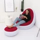 Надувний диван з пуфом і насосом 116х88х83 см Air Sofa, блакитний, зручний для відпочинку вдома та на дачі - зображення 8