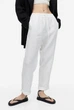 Штани лляні H&M 270954891 L Білий - зображення 2