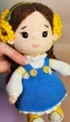 Сувенирная кукла амигуруми Девочка в синем сарафане (00022307) - изображение 5