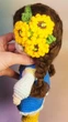 Сувенирная кукла амигуруми Девочка в синем сарафане (00022307) - изображение 8