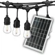 Уличная ретро гирлянда на солнечных панелях Solar-Drop Light Е27 IP65 влагозащищенная 10м 20 ламп (+2 запасные) - изображение 1