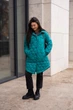 Жіноче демісезонне стьобане пальто-сорочка «Emerald» Sobello 2XL смарагдове 77952 - зображення 2