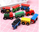 Zestaw pociągów i lokomotyw LEAN Toys Drewniany z magnesami 12 elementów 20306 (5905991025894) - obraz 3