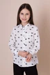 Блуза для дівчинки Mevis 5379 04 134 см білий, малюнок - зображення 2