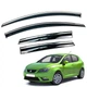 Дефлекторы окон (ветровики) для Seat IBIZA 2010-2017 с нерж. хром полоской (HAWK) - изображение 1