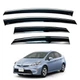 Дефлекторы окон (ветровики) для Toyota Prius 2010-2015 с нерж. хром полоской (HAWK) - изображение 1