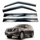 Дефлектори вікон (вітровики) для Nissan Patrol Y62 2010+ з нерж. хром полоскою (HAWK) - зображення 1
