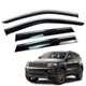Дефлектори вікон (вітровики) для Jeep Grand Cherokee (KL) 2011-2021 з нерж. хром полоскою (HAWK) - зображення 1