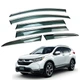 Дефлекторы окон (ветровики) для Honda CR-V 2017-2022 6шт. с нерж. хром полоской (HAWK) - изображение 1