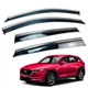 Дефлекторы окон (ветровики) для Mazda CX-5 2017+ с нерж. хром полоской (HAWK) - изображение 1