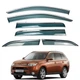 Дефлекторы окон (ветровики) для Mitsubishi Outlander 2012-2020 6шт. с нерж. хром полоской (HAWK) - изображение 1