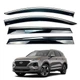 Дефлекторы окон (ветровики) для Hyundai Santa Fe 2018-2023 с нерж. хром полоской (HAWK) - изображение 1