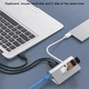 Мережева карта Deepfox U1 Gigabit USB Type A RJ45 HUB Ethernet LAN адаптер мережевий 1000 Мбіт/с - зображення 2