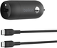 Ładowarka samochodowa Belkin BoostCharge 30W USB-C + USB-C Cable Black (CCA004BT1MBK-B6) - obraz 1