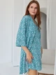 Халат женский летний BARWA garments 0099 M Белый цветочек на бирюзовом (2110000992002) - изображение 3