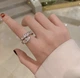 Жіноче кільце відкрите регульоване у вигляді змії декор каміння колір сріблястий (16-17) - изображение 2