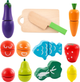 Zestaw warzyw i owoców do krojenia Lean Toys w wiaderku drewniany (5905991025863) - obraz 2