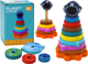 Piramidka edukacyjna Lean Toys drewniana 10 elementów (5905991007715) - obraz 1