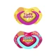 Набір пустушок силіконових симетричних NEON LOVE 2 шт. Рожевих Canpol babies 18 міс+ (5901691844148) - зображення 1