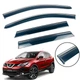 Дефлектори вікон (вітровики) для Nissan Qashqai II 2014+ з нерж. хром полоскою 4 шт. (на скотче) (HAWK) - зображення 1