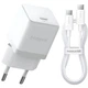 Сетевое зарядное устройство Baseus Palm Fast Charger Type-C 20W + Cable Type-C to Type-C P10111602213-01 White - изображение 1