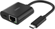 Adapter Belkin USB Type-C - Ethernet RJ-45 with PD 100W 0.13 m Black (INC019BTBK) - obraz 1