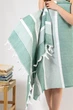 Пляжное полотенце Linen Green 90х180 см зеленое - изображение 1