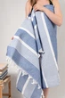 Пляжное полотенце Linen Blue 90х180 см синее - изображение 1