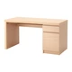 Письменный стол IKEA MALM 140x65 см дубовый шпон беленый 203.598.23 - изображение 1