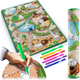 Килимок для малювання Ricokids ZOO з маркерами та сумкоюдля зберігання 90 x 120 см (5903890629168) - зображення 3