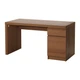 Письменный стол IKEA MALM 140x65 см коричневая морилка ясеневый шпон 203.275.06 - изображение 1