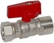 Шариковый кран прямой с накидной гайкой BIANCHI 1/2х1/2" внутренняя резьба, red/красный (528004040F) - изображение 1
