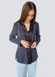 Жіноча накидка в білу вертикальну смужку з поясом Zara Синя 14594 S (42-44) - зображення 2