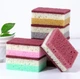 Універсальна тришарова губка для миття посуду Sponge набір господарських багатошарових мочалок для миття великих каструль та сковорідок, 10 шт (110834067) - зображення 3