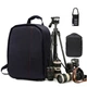Стильный рюкзак для фототехники Photo Bag фоторюкзак с креплением для штатива чёрный c оранжевым + дождевик + кодовый замочек-карабин (mrk0013) - изображение 1