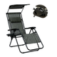 Крісло для відпочинку до 120 кг з козирком LEOBRO Zero Gravity Dark Grey (LB-ZGC-H1-DGR) - зображення 1