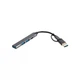 Концентратор Dynamode USB Type-C + USB-A to 1хUSB-C 3.0 1хUSB-A 3.0 2xUSB-A 2.0 dark grey (DM-UH-314AC) - зображення 2