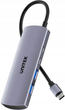 USB-hub Unitek uHUB Q4 4-in-1 10Gbps USB-C Hub with 2 USB-A & 2 USB-C Ports (H1112DGY01) - obraz 1