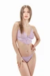 Комплект женский кружевной бюстгальтер с мягкой чашкой и стринги Felisiya Lingerie Сиреневый 2001+221-1566 M - изображение 3