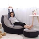 Надувное кресло Intex 68564 из ПВХ 130х99х76 см с круглым пуфом 64х28 см Серый (127-9-68564) - изображение 6