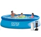 Надувной бассейн Intex 28143-4 круглый из ПВХ с фильтр-насосом 3785 л/ч подстилкой тентом и насосом 396х84 см Синий (127-9-28143-4) - изображение 1